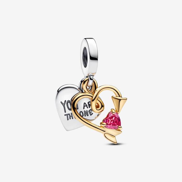 Heart Pendant Charm with Arrow to be Engraved