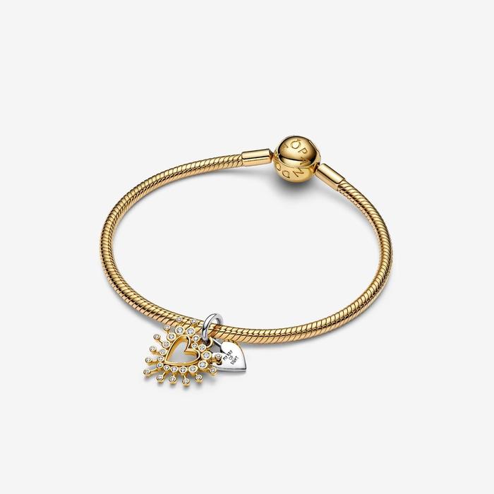 Charm pendente Cuore Luminoso doppio