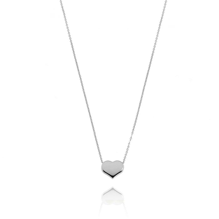 Real Gold Heart Necklace with Zircons