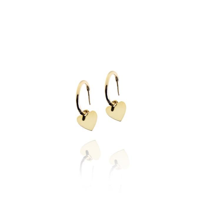 Real Gold Heart Earrings