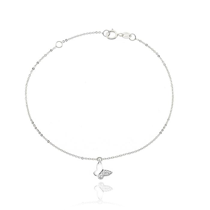 Butterfly Bracelet in Real Gold and Zircons