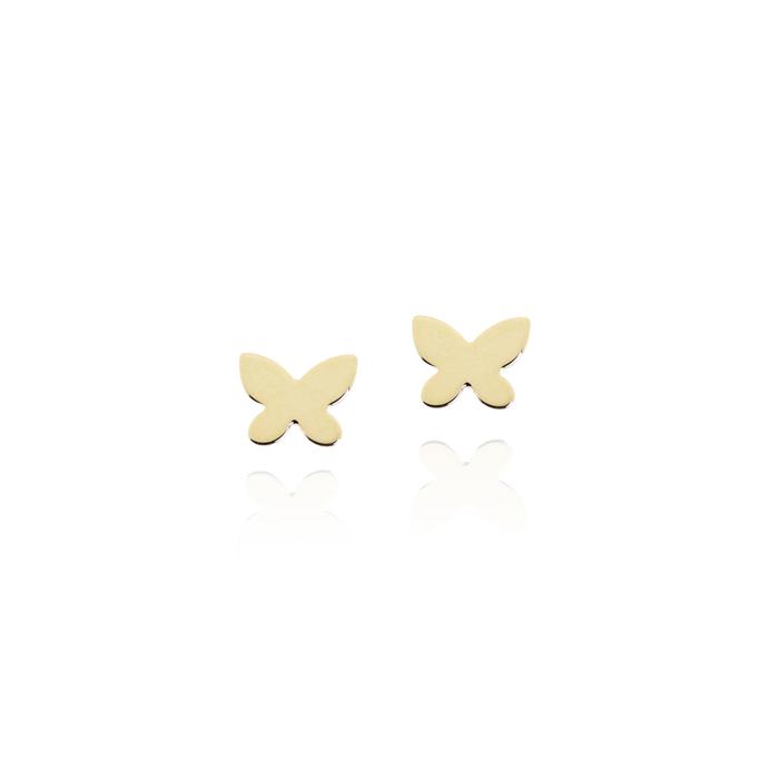 Real Gold Butterfly Earrings