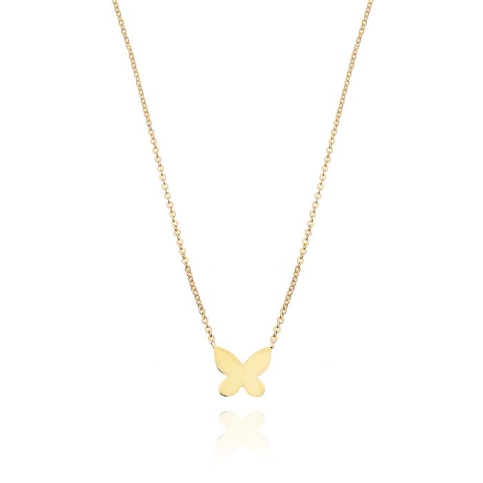 Real Gold Butterfly Necklace