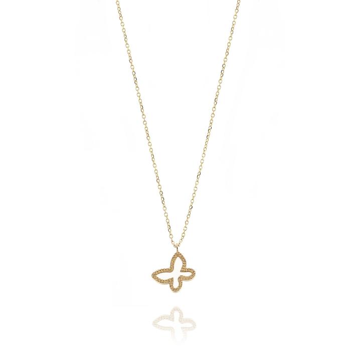 Real Gold Butterfly Necklace
