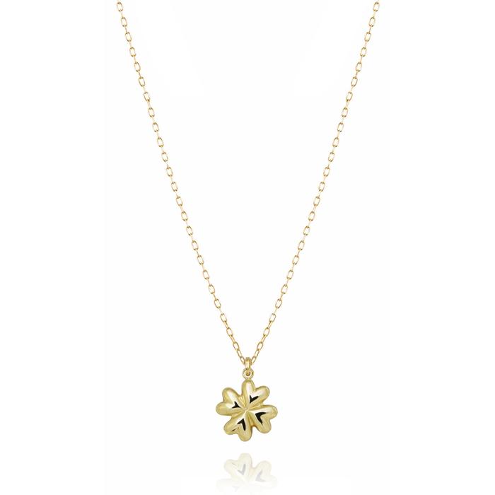 Real Gold Four Leaf Clover Necklace