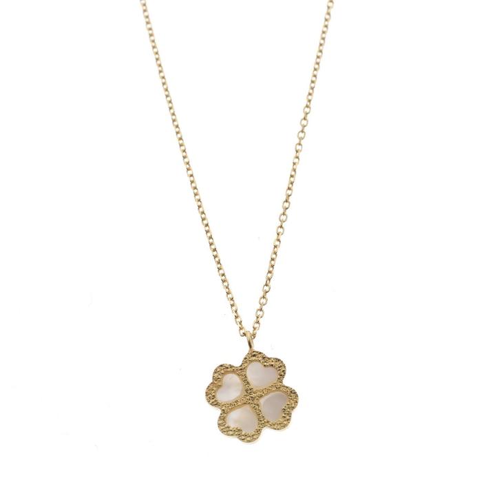 Real Gold Four Leaf Clover Necklace