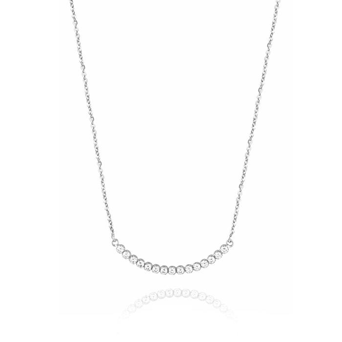 Real Gold Line and Zircon Necklace