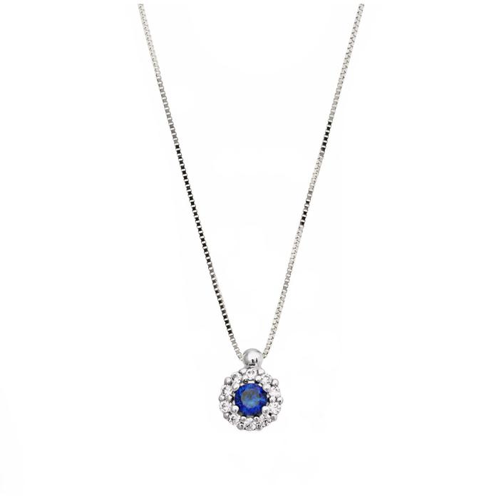 Collana Zircone Zaffiro d'Oro Vero