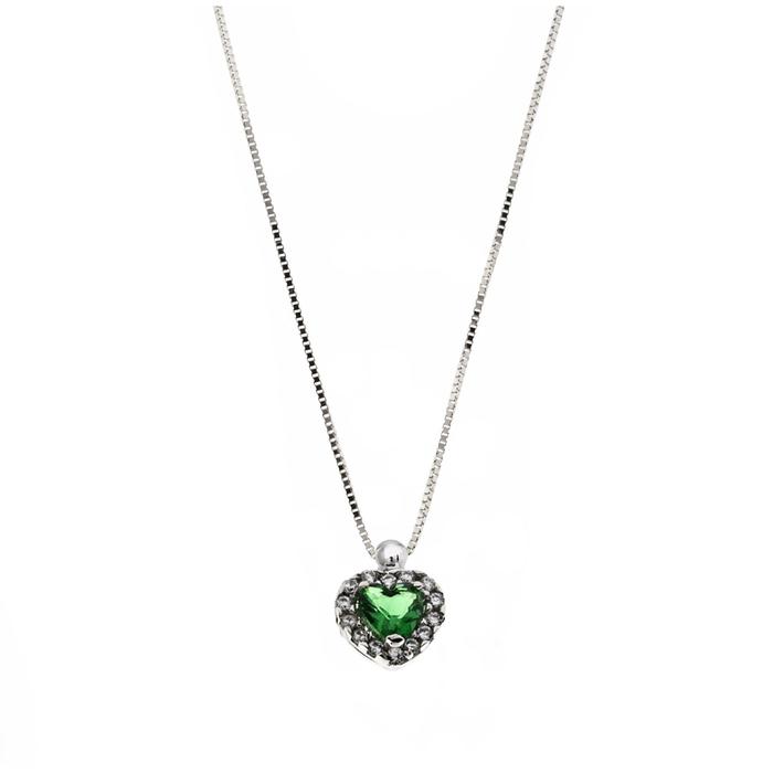 Real Gold Emerald Zircon Necklace