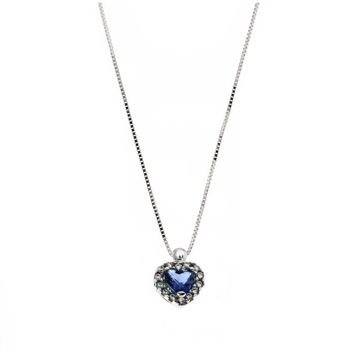 Real Gold Sapphire Zircon Necklace