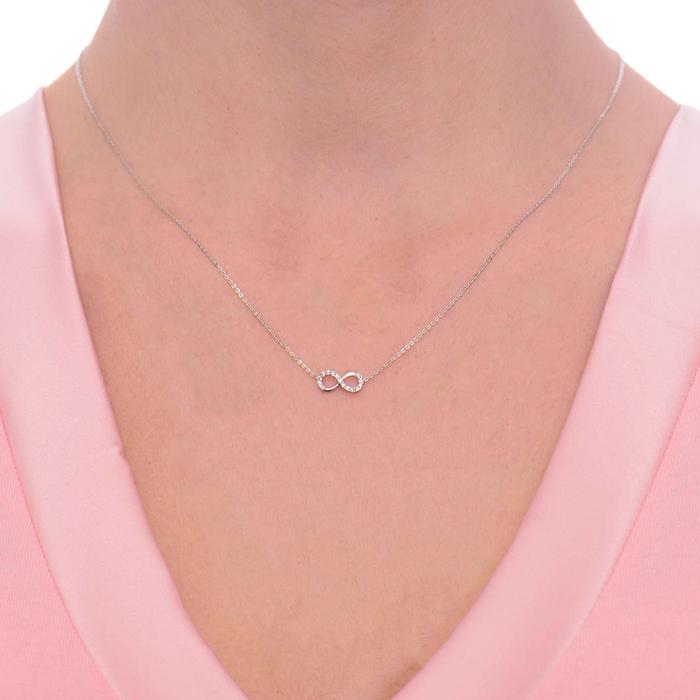 Infinity Necklace in Real Gold and Zircons