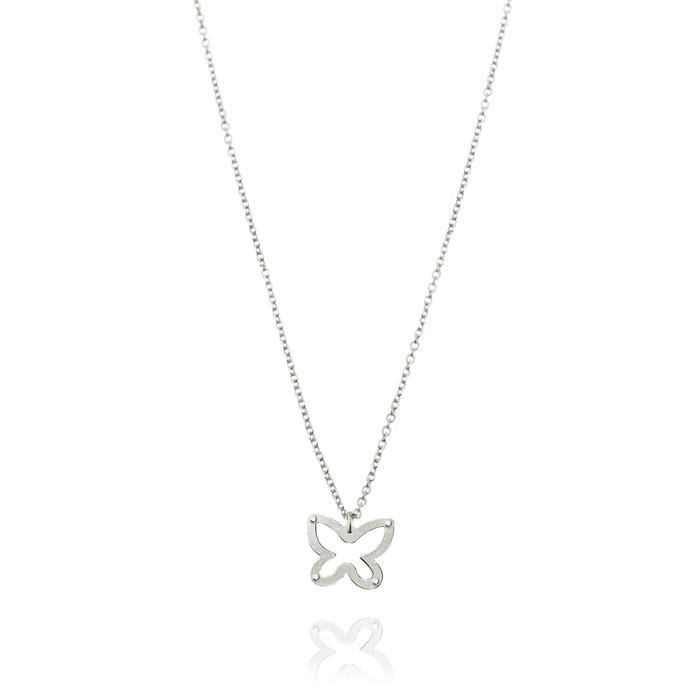 Butterfly Necklace in Real Gold and Zircons