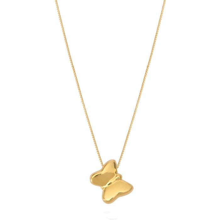 Real Gold Butterfly Necklace