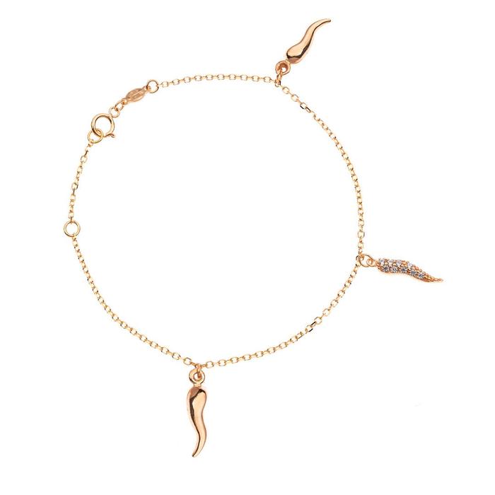 Real Gold and Zirconia Horn Bracelet