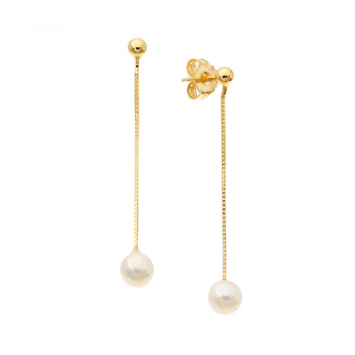 Boucles d'oreilles en or véritable et perles
