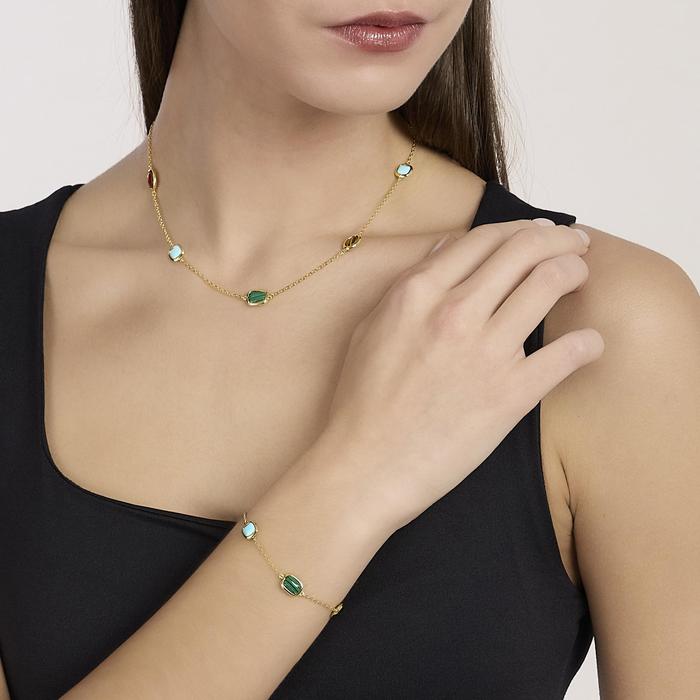 Bracciale in argento dorato con pietre multicolor GIULIETTA