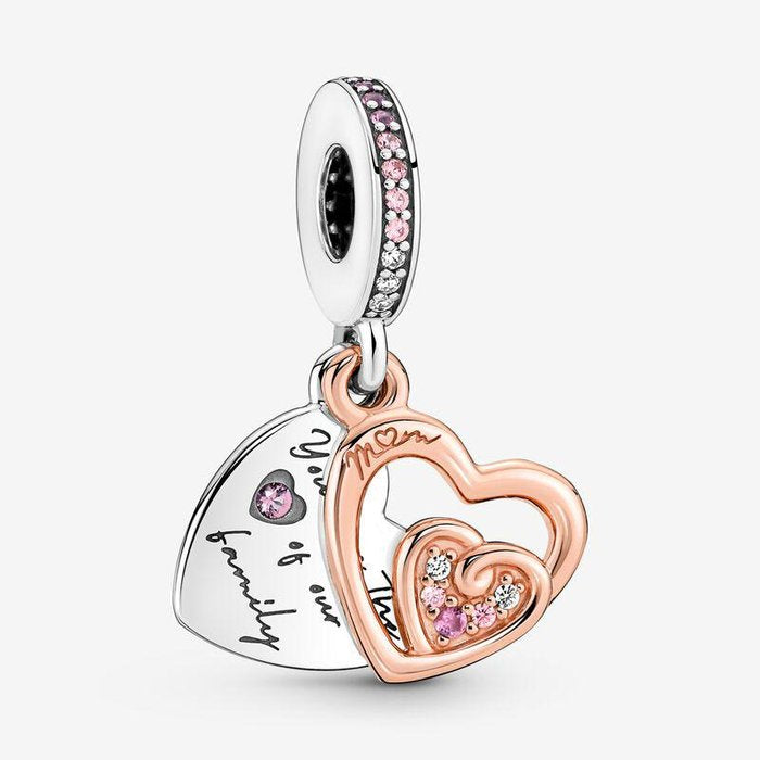 Charm Pendant Intertwined Hearts and Family