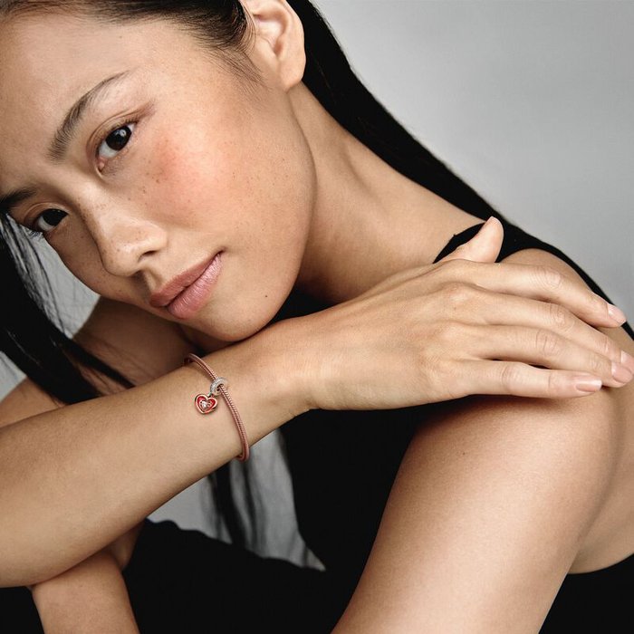 Shining Heart Pendant Charm with Stone