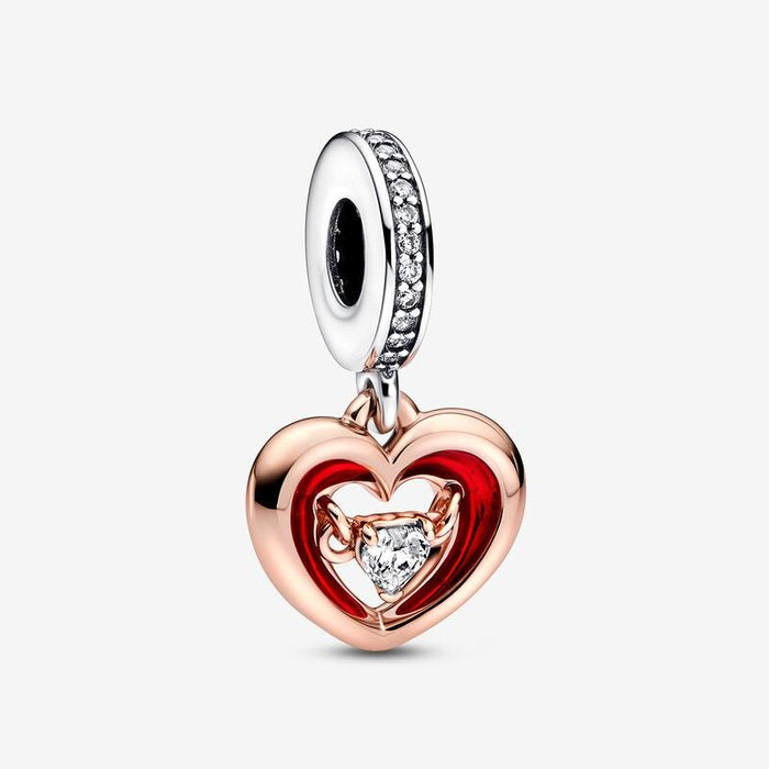Shining Heart Pendant Charm with Stone