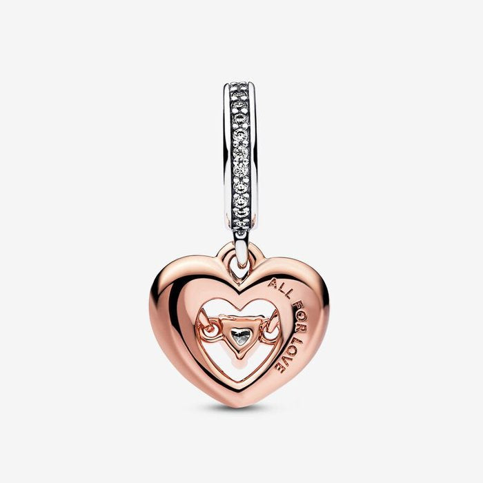 Shining Heart Pendant Charm with Stone