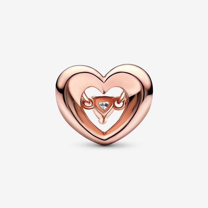 Charm Cuore Splendente con Pietra