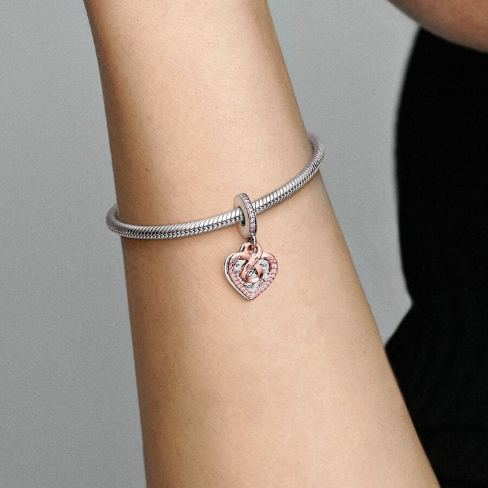 Pendentif Coeur Infini Charm Maman Tu Es Parfaite