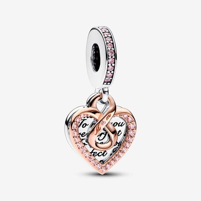 Pendentif Coeur Infini Charm Maman Tu Es Parfaite