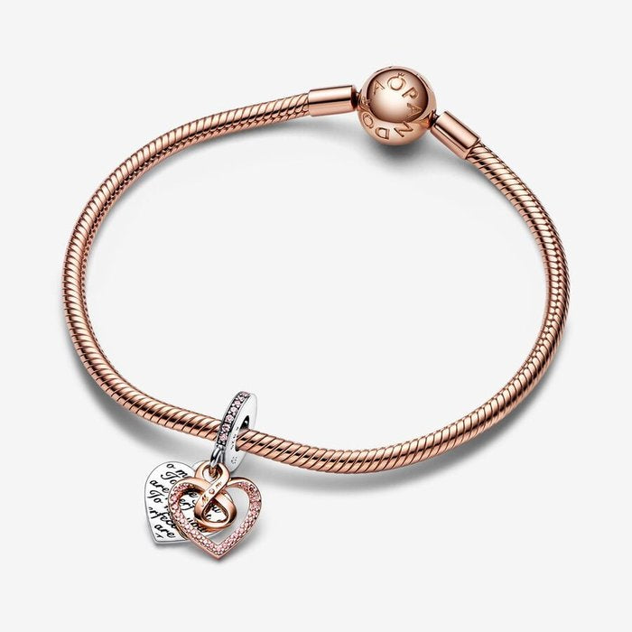 Pendentif Coeur Infini Charm Maman Tu Es Parfaite