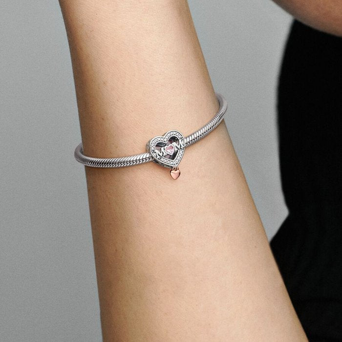 Charm Openwork Mamma con Cuore Pendente