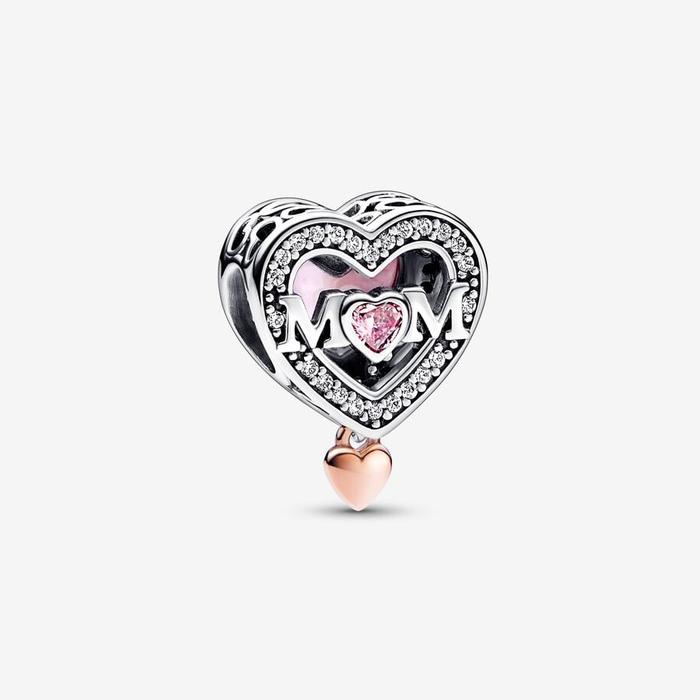 Charm Openwork Mamma con Cuore Pendente