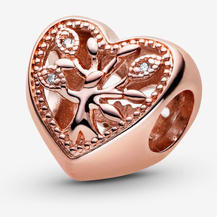 Charm Openwork Cuore Albero della Famiglia