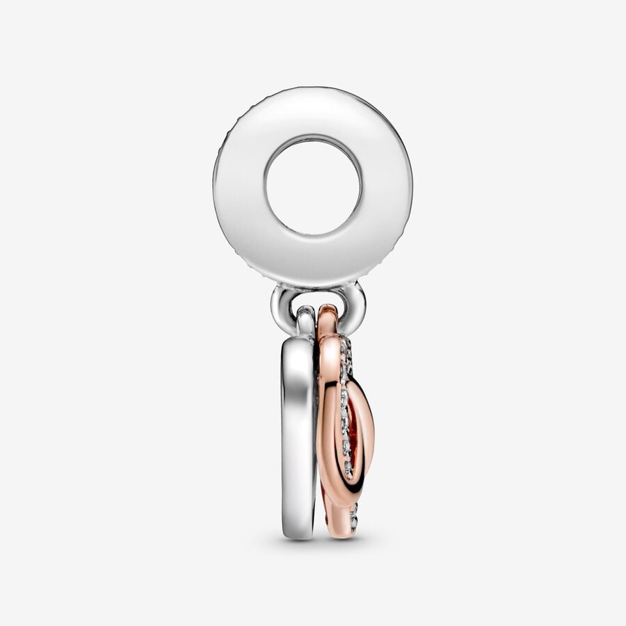 Charm Pendente Cuore e Infinito Rosa