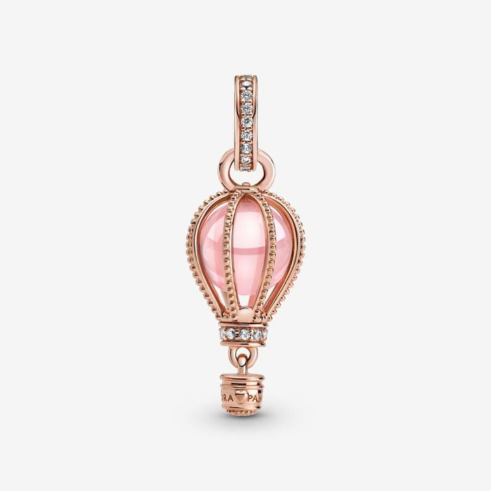 Pendentif montgolfière rose