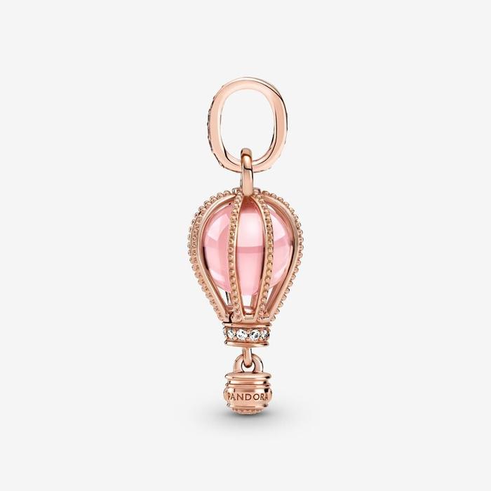 Pendentif montgolfière rose