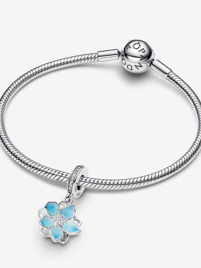 Charm Pendente Fiore di ciliegio blu