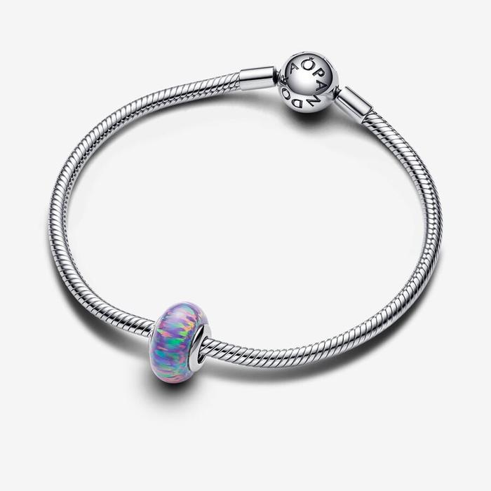Purple Glitter Opal Charm