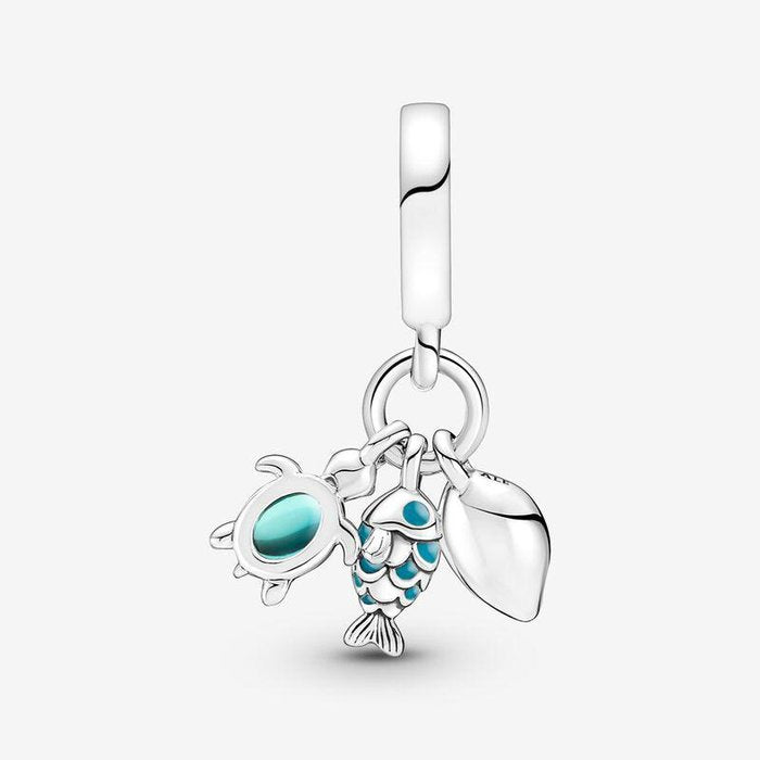 Pendentif Charm Petit Poisson, Tortue de Mer et Coquillage