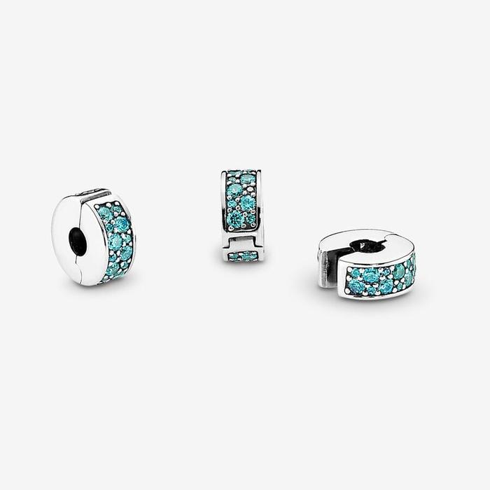 Clip pavé turquoise