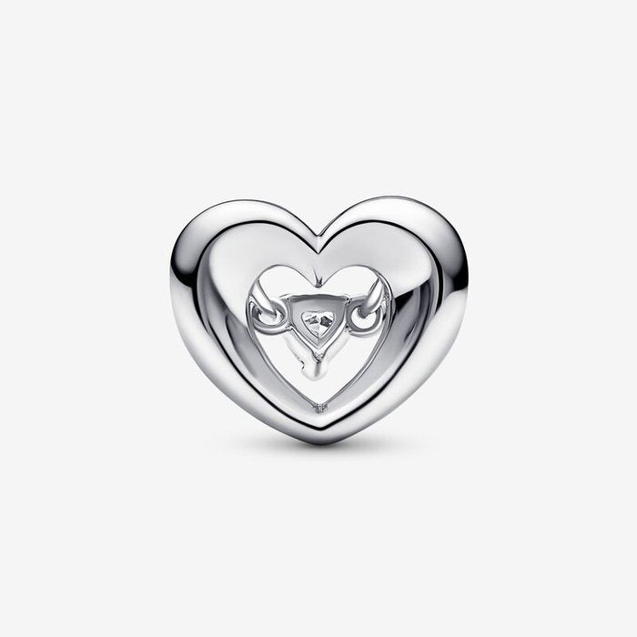 Charm Cuore Splendente con Pietra