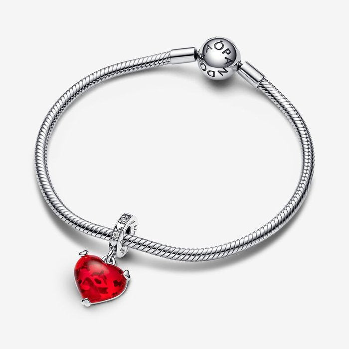 Charm Disney, Mickey e Minnie, Cuore in Vetro di Murano