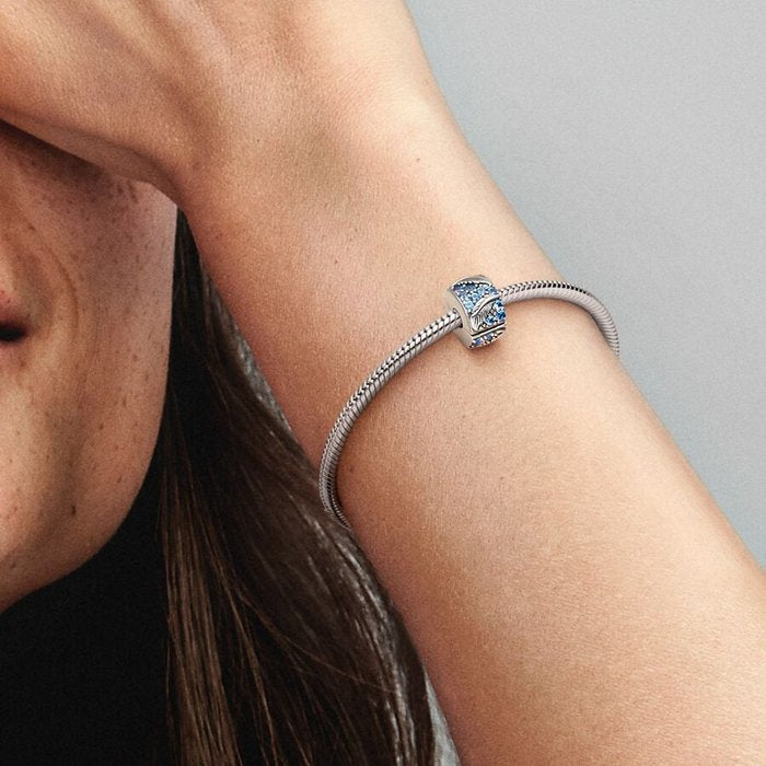 Charm Clip Piume e Pavè Blu