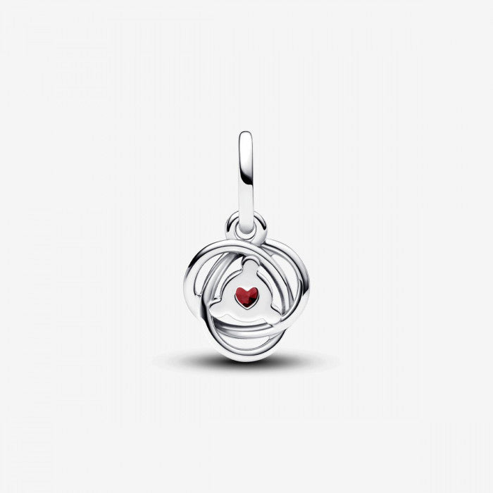Dark Red Eternal Circle Pendant January