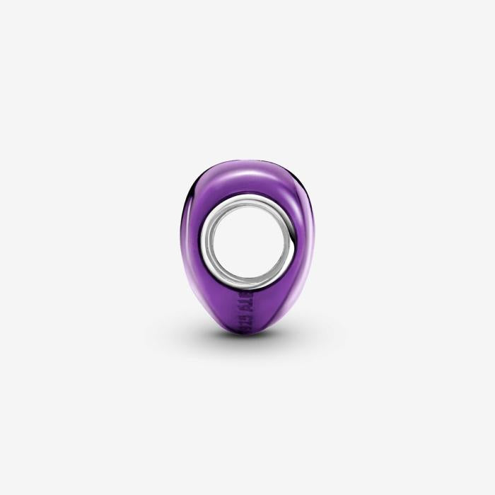 Charm Cuore Metallico Viola