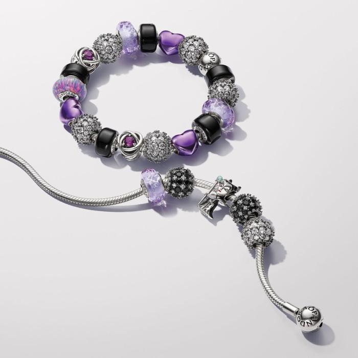 Charm Cuore Metallico Viola