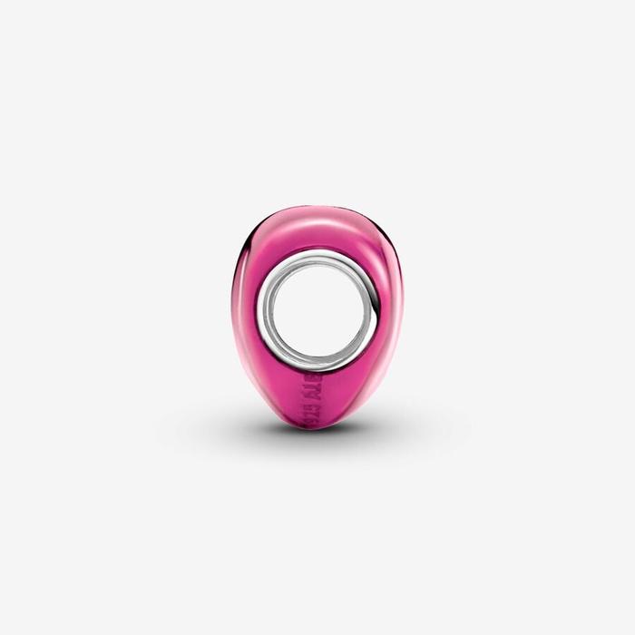 Pink Metallic Heart Charm