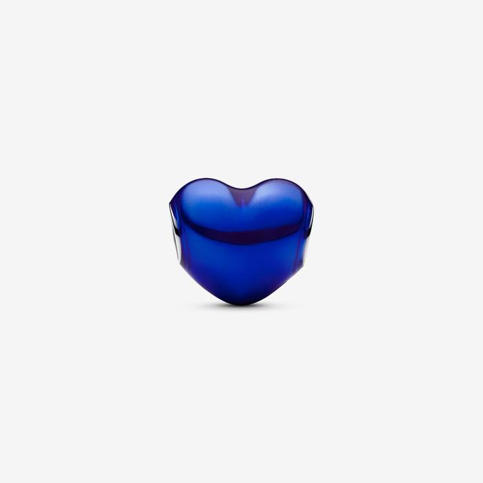 Charm Cuore Metallico Blu