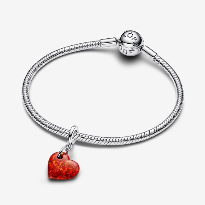 Red Opal Heart Pendant Charm
