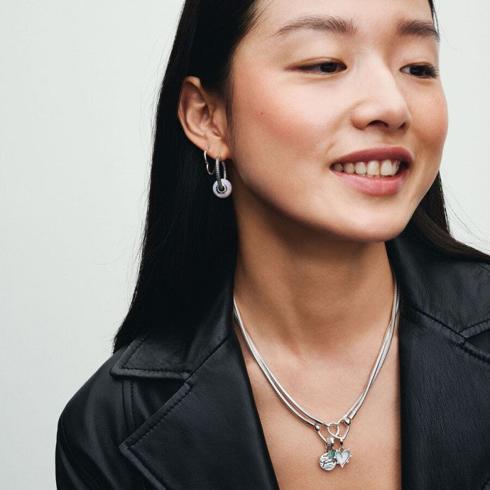 Opal Friendship Heart Pendant Charm