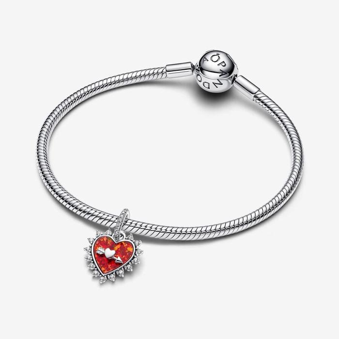 Charm Pendente Cuore con Freccia Girevole