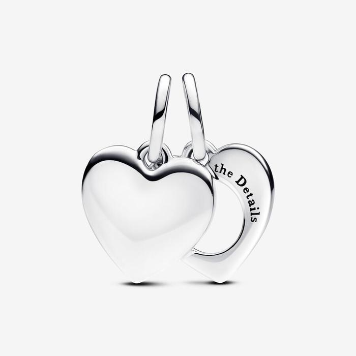 Charm Pendente Cuore con lente di ingrandimento da incidere